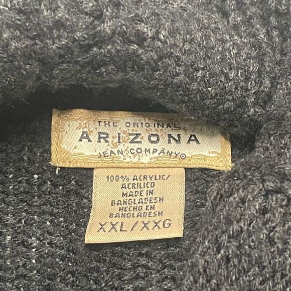 Arizona Black Cable Knit Kangaroo Pocket Pullover Sweater N0282 - Picture 3 of 6